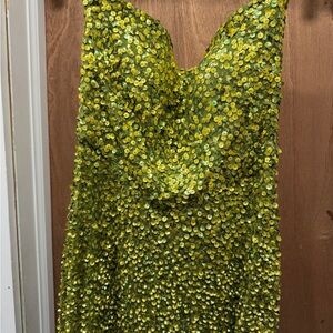 Elegant Green La Fuori Evening Gown